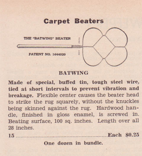 Batwing Beater 1942 Catalogue Listing